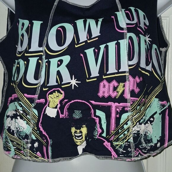 ACDC Blow Up Your Video sleeveless crop tank top Sz M NWT - Picture 2 of 6